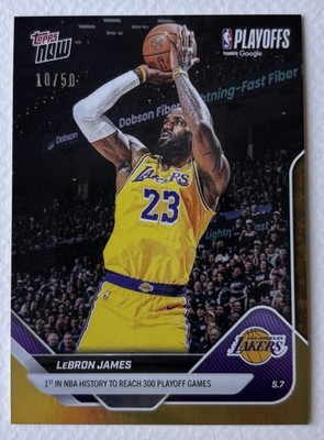 2025-26 Topps Now Basketball LeBron James #300 Gold Foil Parallel 10/50 Lakers