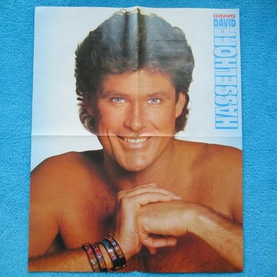 David Hasselhoff POSTER BRAVO  4 Seiten Rain Man Tom Cruise Dustin Hoffman