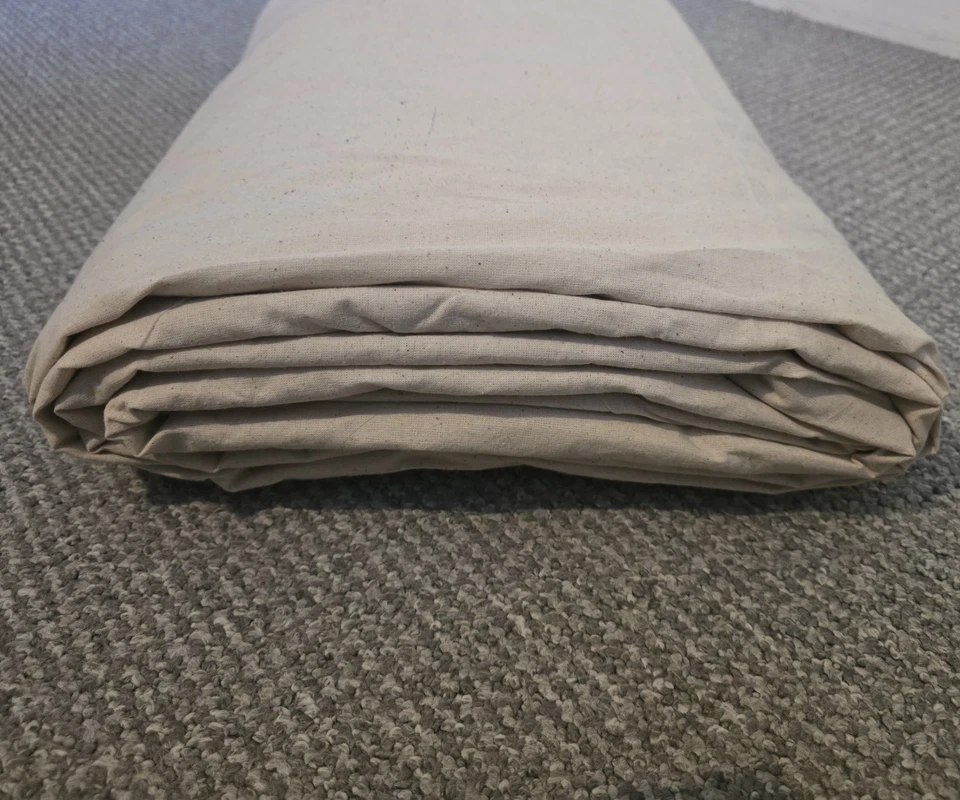 Natural Calico Fabric Craft Material 158cm (62in) width x 12m length. 18 sq.m + - Image 2 of 4