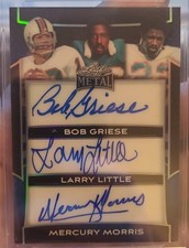 2025 Leaf Metal Triple Autographs Prismatic Blue #TA8 Griese/Little/Morris 9Mint