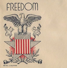 USA WWII Patriotic Cover Unused Postal History Freedom Eagle Shield 1943