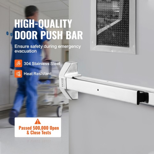 Push Bar Door Locks Stainless Steel Panic Bars for Exit Doors with Lever 31" - Picture 2 of 11