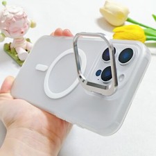 For iPhone 16 Pro Max 15 14 13 12 Translucent Matte Shockproof Case with Stand