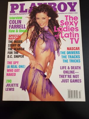 Playboy March 2003 Doris Mar Juliette Lewis Pennelope Jimenez NASCAR Magazine