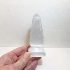4” Polished Selenite Sculpture Free-Form Point