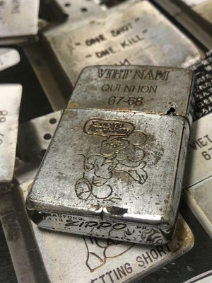Vietnam War Zippo Oil Lighter Qui Nhon 67 68 Walt Disney Mickey Mouse Used Ebay