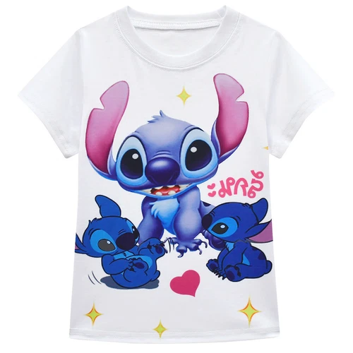 Lilo Stitch Girls T-Shirt Dress Kids Pleated Skirts Set Cute Print Outfit Gift - Picture 7 of 19