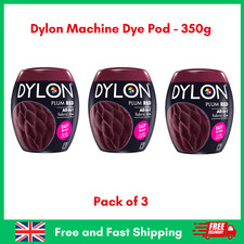 Image of 3 X Dylon Machine Dye Pod 51 PLUM RED 350g  All in 1 Fabric Colour Dye Clothes