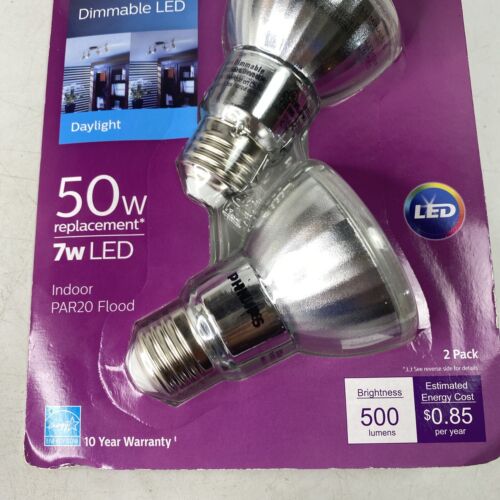 Philips Dimmable LED Light Bulbs 50 Watts 2 Pack BRAND NEW in package - Picture 2 of 5