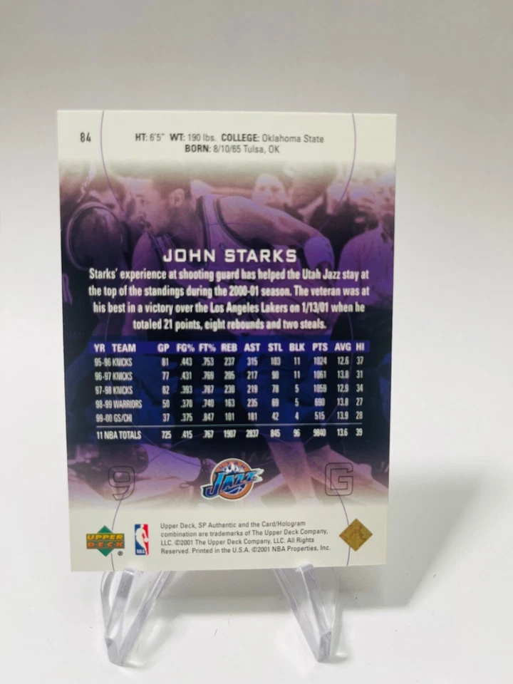 JOHN STARKS 2000-01 Upper Deck SP Authentic #84 JAZZ - Image 2 of 2