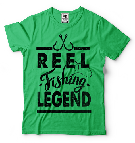 Reel Fishing Legend Mens Fishing T-shirt Funny Birthday Gift fishing Shirt Tee - Picture 4 of 8