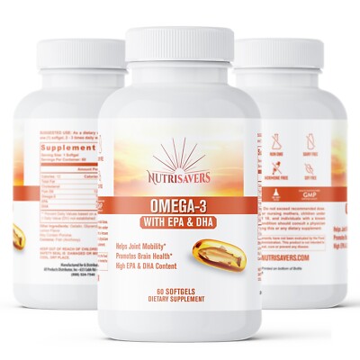 California Essential Omega 3 Fish Oil 180 Softgels Heart Brain Joint Support