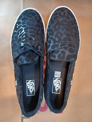 VANS Men's 12 Style 53 Embossed Suede Black Leopard Slip-On VANS Men's 12 Style 53 Embossed Suede Black Leopard Slip-On