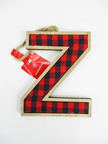 Letter Z Monogram Ornament Plaid 