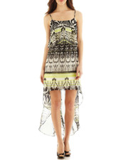 Bisou Bisou Sleeveless High-Low Blouson Dress New Sizes 2, 4 Msrp $80.00