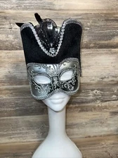 Black & Silver Venetian Mask Adult Size by Forum Novelties NEW