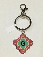 Ganz Initial Letter Colored Key Chain Ring "G" New with Tag
