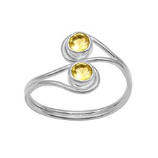 Citrine Gemstone Ring Solid 925 Sterling Silver Pleasant For Her Anniversary
