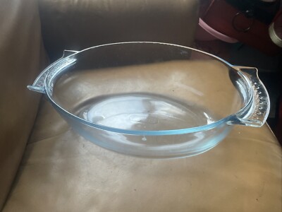 Bins Pyrex Casserole Dish Handles Clear Glass Large Oval France