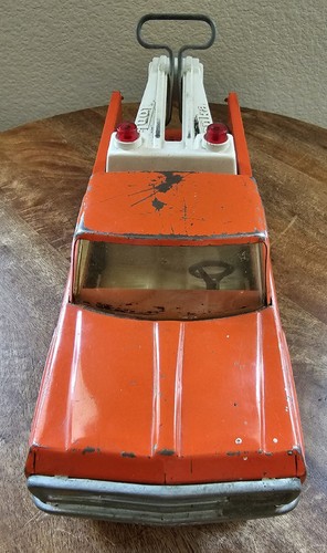 Vintage Tonka Tow Truck Wrecker  AA 24 Hr. Service Orange Metal 1970's Loved  - Picture 9 of 18