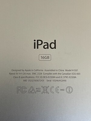 Apple iPad 1st Generation 16GB, Cellular GPS + Wi-Fi, Black | eBay