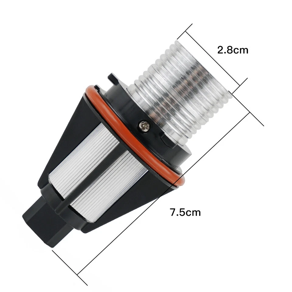 Bombillas LED blancas con marcador de anillo halo ojos de ángel para BMW 525i 530i 545i 550i M5 Foto 4 de 4