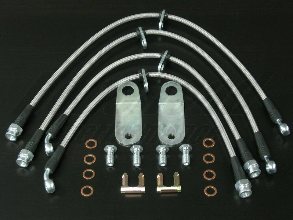Líneas de freno trenzadas de acero inoxidable Techna-Fit 2006-2011 Honda Civic Si y EX Foto 2 de 4