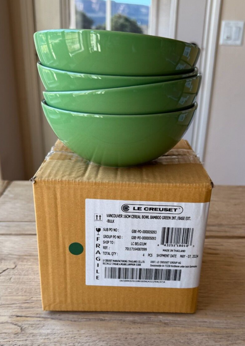 Le Creuset Stoneware 22 oz Vancouver Soup Cereal Bowls Set of 4