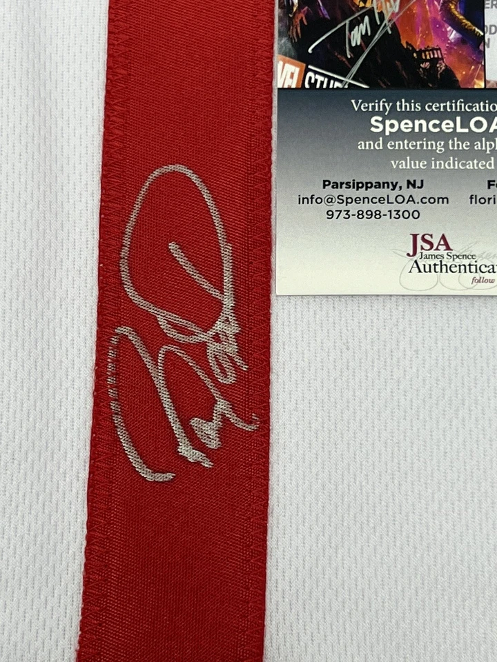 Barry Larkin Hand Signed Autographed Cincinnati Reds White Jersey JSA COA - Image 3 of 4