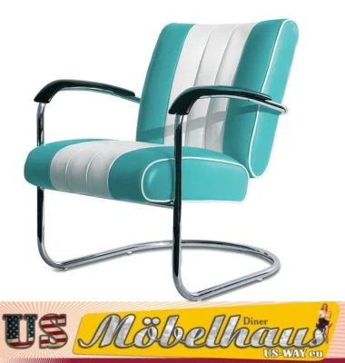 LC-01 Turquoise/W Bel Air Meubles Chaise Swing Diner Salon Fauteuil Relax USA - Photo 1/4