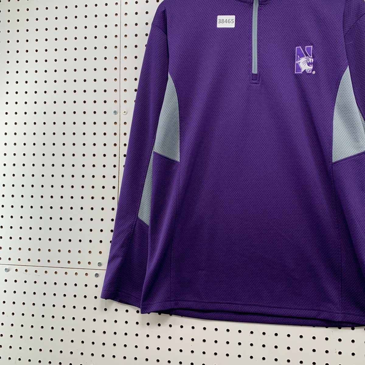 Northwestern Wildcats 1/4 Zip Pullover Sweater Mens Medium Purple