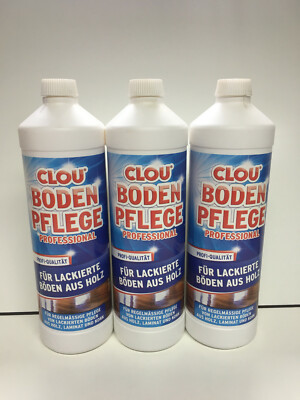 (1,30 /L)CLOU Bodenpflege für Lackierte Böden Holz Laminat Kork  Inhalt 3x 1Ltr.
