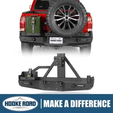 Hooke Road Rear Bumper w/ Tire Carrier Jerry Can Holder fit 05-15 Toyota Tacoma