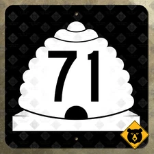 Utah State Route 71 beehive highway road sign Salt Lake Sandy Millcreek 16x16