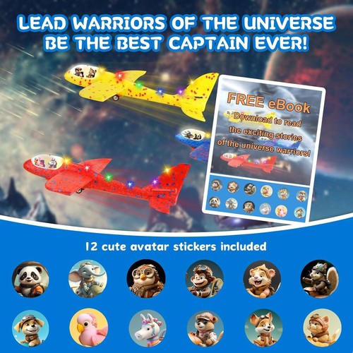 Warriors of The Universe Airplane Toy & Flying Toys | Large 3 Pack Launcher - Picture 6 of 7