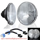 7 Inch LED GLASS Headlights Round, ORIGINAL CLASSIC LOOK conversion Chrome 2X