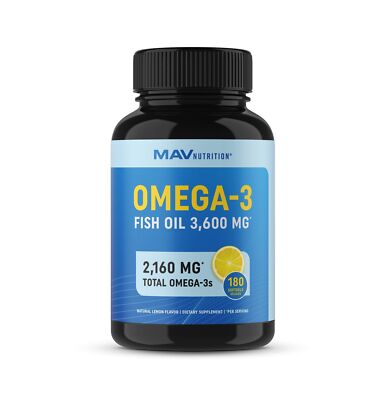 Triple Strength Omega 3 Fish Oil 3600 mg | EPA & DHA | Over 2100mg of Omega-3...