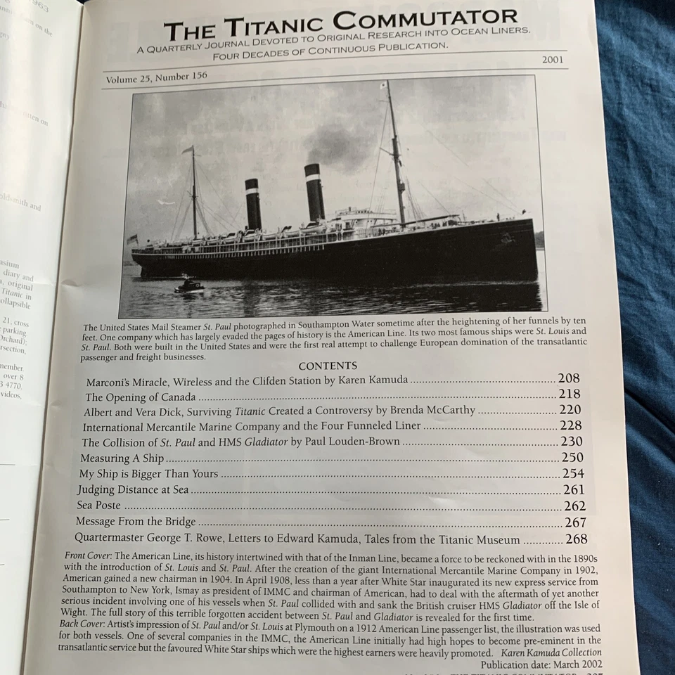 The Titanic Commutator Vol 25 Number 156 2001 - Image 2 of 2