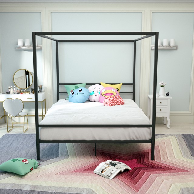 Full Size Metal Bed Frame Kids Teens Headboard Footboard Dorm