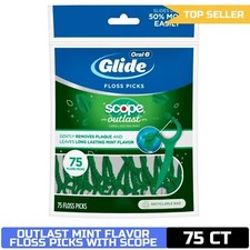 Oral-B Glide Complete with Scope Outlast Mint Flavor Floss Picks 75 Count