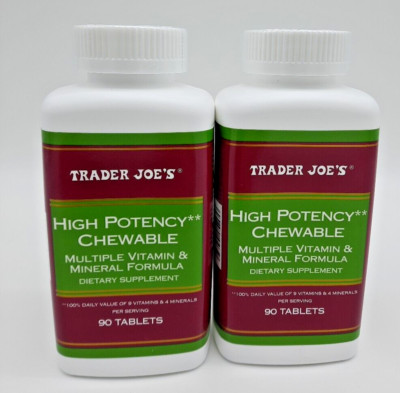 2 x Trader Joe's High Potency Chewable Multiple Vitamin Mineral Formula