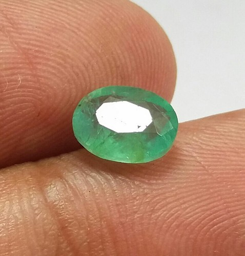 Gemas de primera calidad de esmeralda de Zambia verde corte ovalado natural de 1,45 quilates - Imagen 4 de 10
