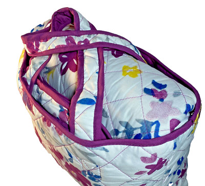 Comfort Bay Full/Queen Size Reversible Quilt Tote Set w/2 Standard Shams New