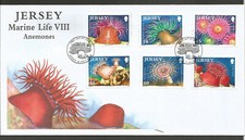 JERSEY 2010 SEA ANEMONES SET on UNADDRESSED FIRST DAY COVER
