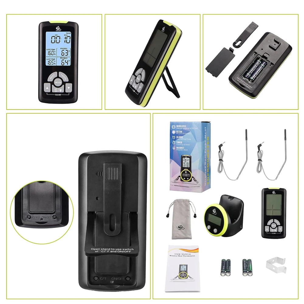Remote Meat Thermometer for Cooking - Dual Probes Digital Meat Temperature Therm