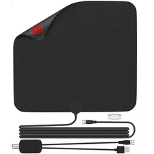 3700Mile Ultra Thin Flat Indoor HDTV Amplified HD TV Black Antenna US For Fosmon