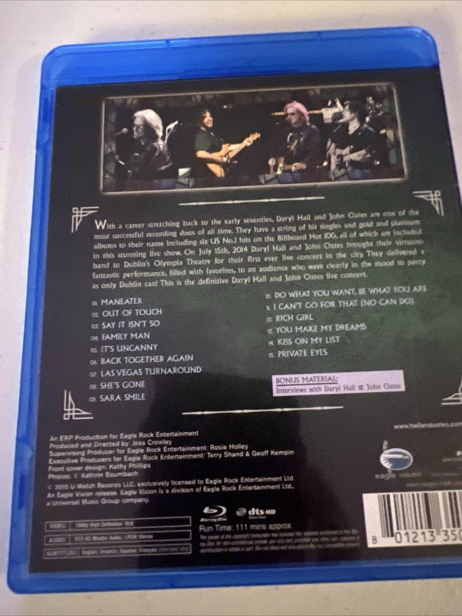 Daryl Hall & John Oates: Live in Dublin (Blu-ray, 2014) Very Rare  