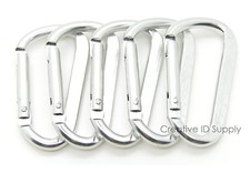 100pcs SILVER CARABINER D-RING KEY CHAIN 2.25" ANODIZED ALUMINUM HOOK BELT CLIP