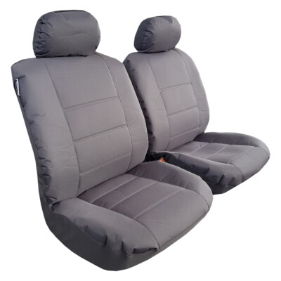 Waterproof Grey Canvas Car Seat Covers Front For Toyota Hilux Dual Cab