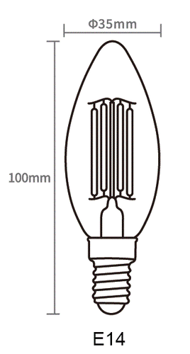 10 x LED Filament Candle Lamp E14 4W 6000k Day Light 450 Lm Glass Bulb 360° SAA - Picture 2 of 3